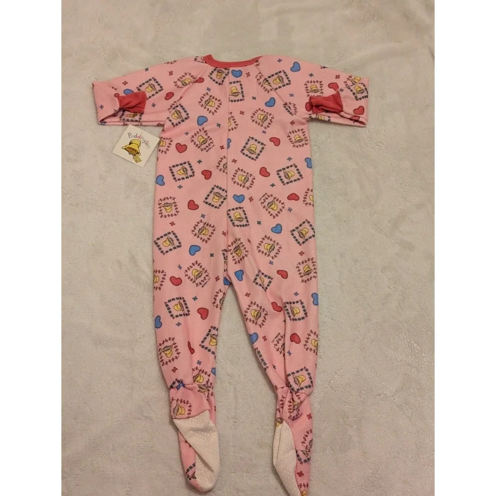 Vtg NWT Kid Vantage Paddington Bear Pink Blanket Sleeper Footed‎ Pajamas 3T USA